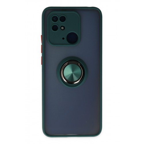 Newface Xiaomi Poco C40 Kılıf Montreal Yüzüklü Silikon Kapak - Yeşil