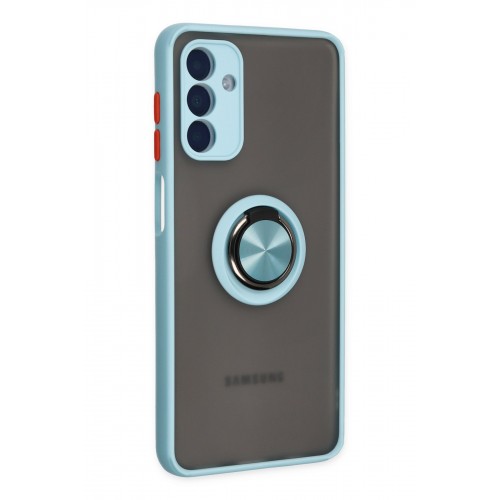 Newface Samsung Galaxy A04S Kılıf Montreal Yüzüklü Silikon Kapak - Buz Mavi Newface Samsung Galaxy A04S Kılıf Montreal Yüzüklü Silikon Kapak - Buz Mavi
