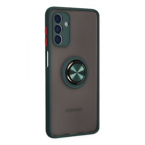 Newface Samsung Galaxy A04S Kılıf Montreal Yüzüklü Silikon Kapak - Yeşil Newface Samsung Galaxy A04S Kılıf Montreal Yüzüklü Silikon Kapak - Yeşil