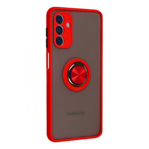 Newface Samsung Galaxy A04S Kılıf Montreal Yüzüklü Silikon Kapak - Kırmızı Newface Samsung Galaxy A04S Kılıf Montreal Yüzüklü Silikon Kapak - Kırmızı