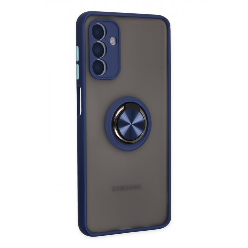 Newface Samsung Galaxy A04S Kılıf Montreal Yüzüklü Silikon Kapak - Lacivert Newface Samsung Galaxy A04S Kılıf Montreal Yüzüklü Silikon Kapak - Lacivert