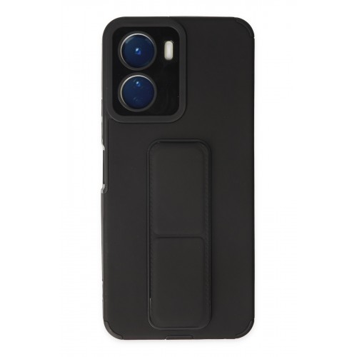 Newface Vivo Y16 Kılıf Mega Standlı Silikon - Siyah Newface Vivo Y16 Kılıf Mega Standlı Silikon - Siyah