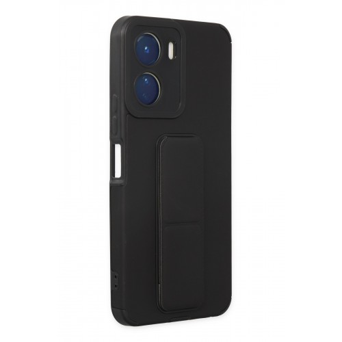 Newface Vivo Y16 Kılıf Mega Standlı Silikon - Siyah Newface Vivo Y16 Kılıf Mega Standlı Silikon - Siyah