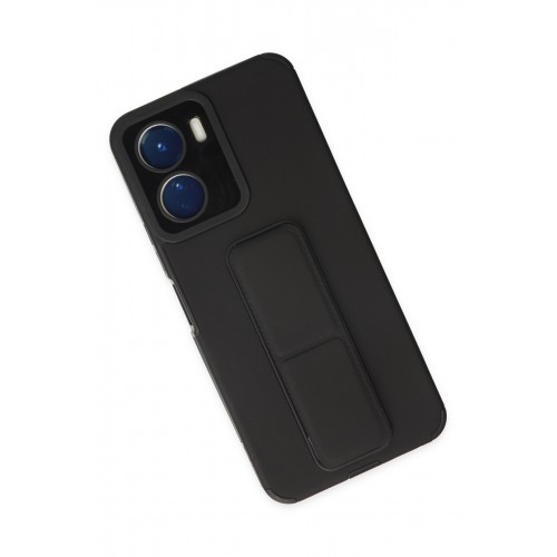 Newface Vivo Y16 Kılıf Mega Standlı Silikon - Siyah Newface Vivo Y16 Kılıf Mega Standlı Silikon - Siyah