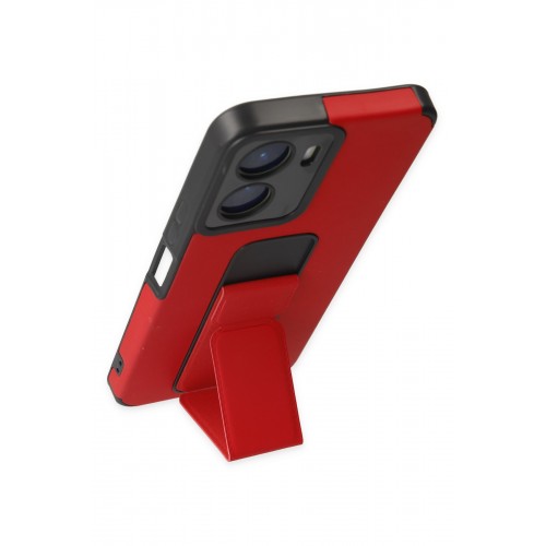 Newface Vivo Y16 Kılıf Mega Standlı Silikon - Kırmızı Newface Vivo Y16 Kılıf Mega Standlı Silikon - Kırmızı