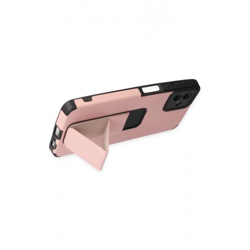 Newface Samsung Galaxy A04 Kılıf Mega Standlı Silikon - Pudra Newface Samsung Galaxy A04 Kılıf Mega Standlı Silikon - Pudra