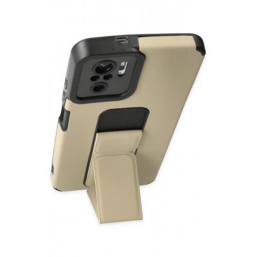 Newface Xiaomi Poco M5s Kılıf Mega Standlı Silikon - Gold Newface Xiaomi Poco M5s Kılıf Mega Standlı Silikon - Gold