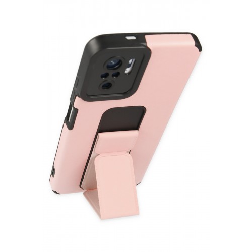 Newface Xiaomi Poco M5s Kılıf Mega Standlı Silikon - Pudra Newface Xiaomi Poco M5s Kılıf Mega Standlı Silikon - Pudra