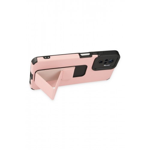 Newface Xiaomi Poco M5s Kılıf Mega Standlı Silikon - Pudra Newface Xiaomi Poco M5s Kılıf Mega Standlı Silikon - Pudra