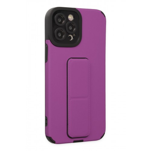 Newface iPhone 12 Pro Max Kılıf Mega Standlı Silikon - Mor Newface iPhone 12 Pro Max Kılıf Mega Standlı Silikon - Mor
