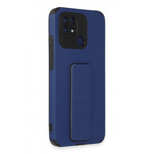 Newface Xiaomi Redmi 10C Kılıf Mega Standlı Silikon - Mavi Newface Xiaomi Redmi 10C Kılıf Mega Standlı Silikon - Mavi