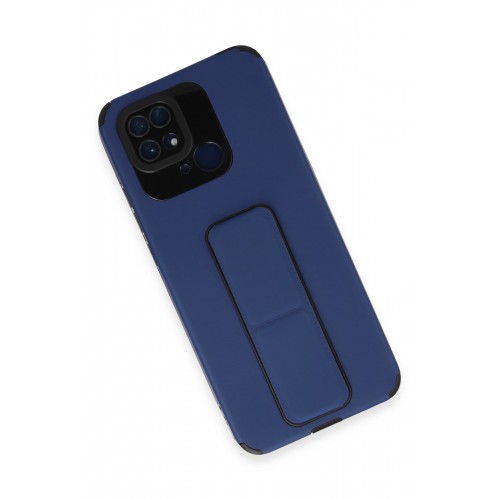 Newface Xiaomi Redmi 10C Kılıf Mega Standlı Silikon - Mavi Newface Xiaomi Redmi 10C Kılıf Mega Standlı Silikon - Mavi