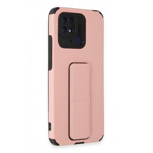 Newface Xiaomi Redmi 10C Kılıf Mega Standlı Silikon - Pudra Newface Xiaomi Redmi 10C Kılıf Mega Standlı Silikon - Pudra