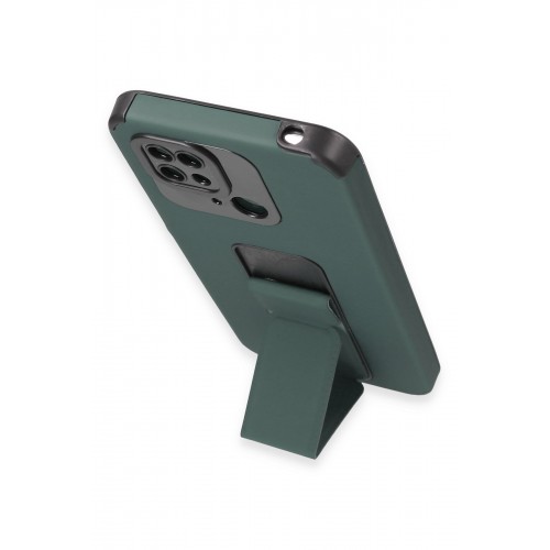 Newface Xiaomi Poco C40 Kılıf Mega Standlı Silikon - Yeşil Newface Xiaomi Poco C40 Kılıf Mega Standlı Silikon - Yeşil