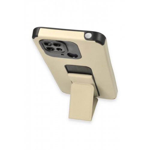 Newface Xiaomi Poco C40 Kılıf Mega Standlı Silikon - Gold Newface Xiaomi Poco C40 Kılıf Mega Standlı Silikon - Gold