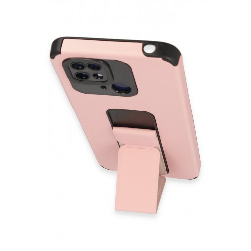 Newface Xiaomi Poco C40 Kılıf Mega Standlı Silikon - Pudra Newface Xiaomi Poco C40 Kılıf Mega Standlı Silikon - Pudra