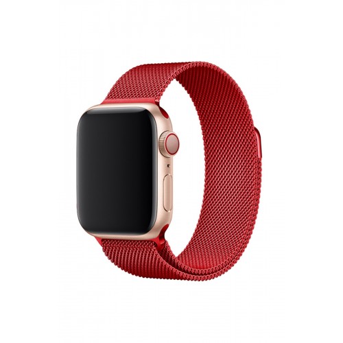 Newface Apple Watch 42mm Metal Mıknatıslı Kordon - Kırmızı Newface Apple Watch 42mm Metal Mıknatıslı Kordon - Kırmızı