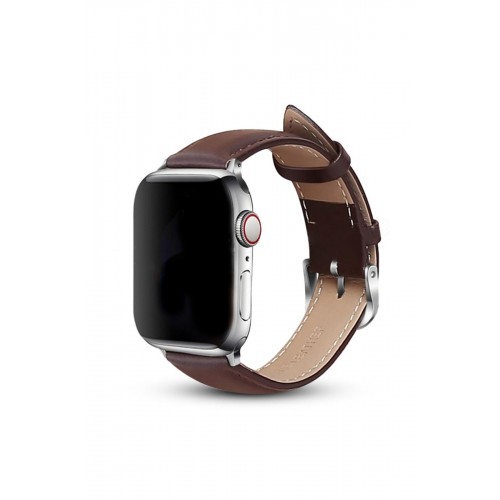 Newface Apple Watch 45mm NL26 Deri Kordon - Kahverengi Newface Apple Watch 45mm NL26 Deri Kordon - Kahverengi