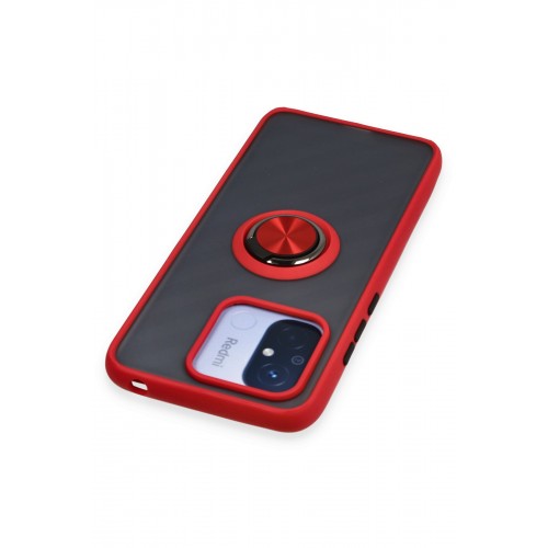 Newface Xiaomi Redmi 12C Kılıf Montreal Yüzüklü Silikon Kapak - Kırmızı Newface Xiaomi Redmi 12C Kılıf Montreal Yüzüklü Silikon Kapak - Kırmızı