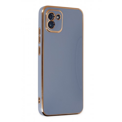 Newface Samsung Galaxy A03 Kılıf Volet Silikon - Mavi