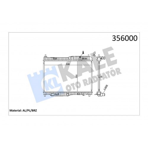 RADYATÖR FIESTA 1.4-1.6 09 OTOMATİK 350x538x16 AL-PL-BRZ RADYATÖR FIESTA 1.4-1.6 09 OTOMATİK 350x538x16 AL-PL-BRZ