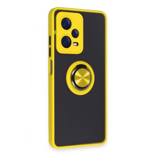 Newface Xiaomi Poco X5 5G Kılıf Montreal Yüzüklü Silikon Kapak - Sarı Newface Xiaomi Poco X5 5G Kılıf Montreal Yüzüklü Silikon Kapak - Sarı