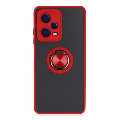 Newface Xiaomi Redmi Note 12 5G Kılıf Montreal Yüzüklü Silikon Kapak - Kırmızı Newface Xiaomi Redmi Note 12 5G Kılıf Montreal Yüzüklü Silikon Kapak - Kırmızı