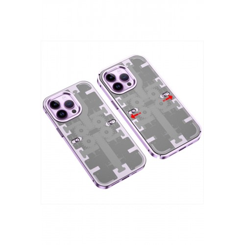Newface iPhone 13 Pro Kılıf Mekanik Bumper Kapak - Derin Mor Newface iPhone 13 Pro Kılıf Mekanik Bumper Kapak - Derin Mor
