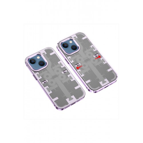 Newface iPhone 14 Kılıf Mekanik Bumper Kapak - Derin Mor Newface iPhone 14 Kılıf Mekanik Bumper Kapak - Derin Mor