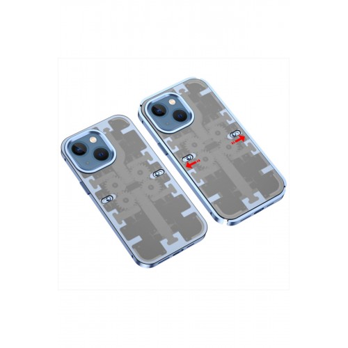 Newface iPhone 14 Kılıf Mekanik Bumper Kapak - Mavi Newface iPhone 14 Kılıf Mekanik Bumper Kapak - Mavi