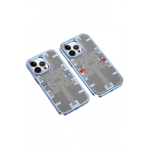 Newface iPhone 14 Pro Kılıf Mekanik Bumper Kapak - Mavi Newface iPhone 14 Pro Kılıf Mekanik Bumper Kapak - Mavi