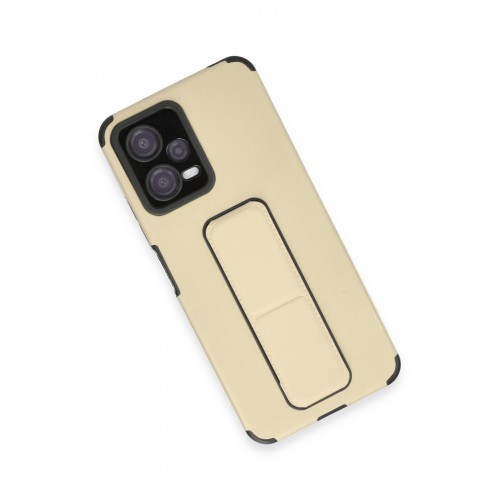 Newface Xiaomi Redmi Note 12 5G Kılıf Mega Standlı Silikon - Gold Newface Xiaomi Redmi Note 12 5G Kılıf Mega Standlı Silikon - Gold