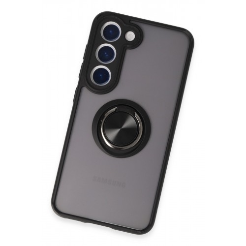 Newface Samsung Galaxy S23 Kılıf Montreal Yüzüklü Silikon Kapak - Siyah Newface Samsung Galaxy S23 Kılıf Montreal Yüzüklü Silikon Kapak - Siyah