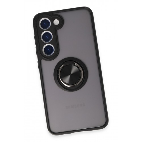 Newface Samsung Galaxy S23 Kılıf Montreal Yüzüklü Silikon Kapak - Siyah Newface Samsung Galaxy S23 Kılıf Montreal Yüzüklü Silikon Kapak - Siyah