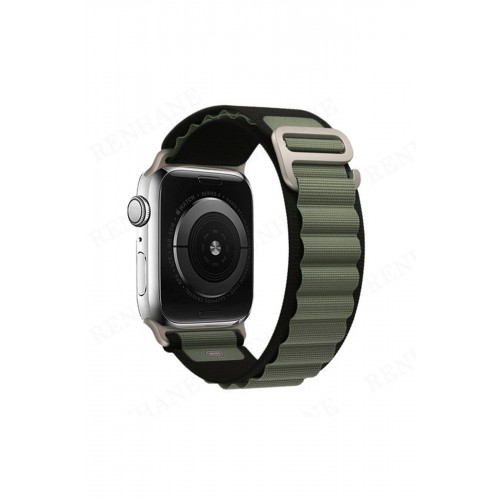 Newface Apple Watch 38mm Mountain Kordon - Siyah-Yeşil Newface Apple Watch 38mm Mountain Kordon - Siyah-Yeşil