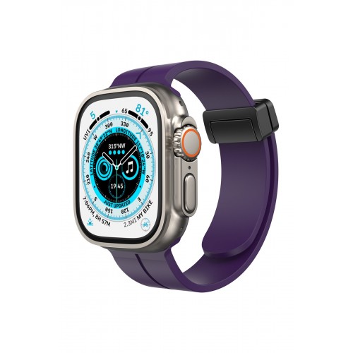 Newface Apple Watch 45mm KR412 Elegance Stylısh Kordon - Derin Mor Newface Apple Watch 45mm KR412 Elegance Stylısh Kordon - Derin Mor