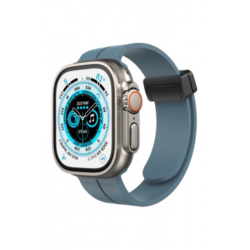 Newface Apple Watch Ultra 49mm KR412 Elegance Stylısh Kordon - Mavi Newface Apple Watch Ultra 49mm KR412 Elegance Stylısh Kordon - Mavi