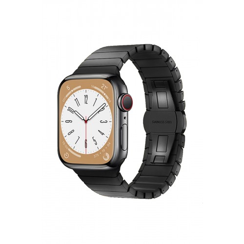 Newface Apple Watch 38mm KR413 Fine Steel Kordon - Siyah Newface Apple Watch 38mm KR413 Fine Steel Kordon - Siyah