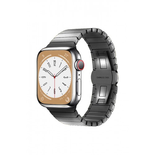 Newface Apple Watch 38mm KR413 Fine Steel Kordon - Füme Newface Apple Watch 38mm KR413 Fine Steel Kordon - Füme