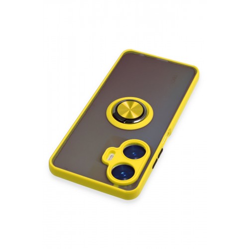 Newface Realme C55 Kılıf Montreal Yüzüklü Silikon Kapak - Sarı Newface Realme C55 Kılıf Montreal Yüzüklü Silikon Kapak - Sarı