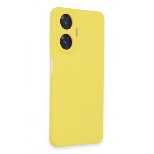 Newface Realme C55 Kılıf Nano içi Kadife Silikon - Sarı Newface Realme C55 Kılıf Nano içi Kadife Silikon - Sarı