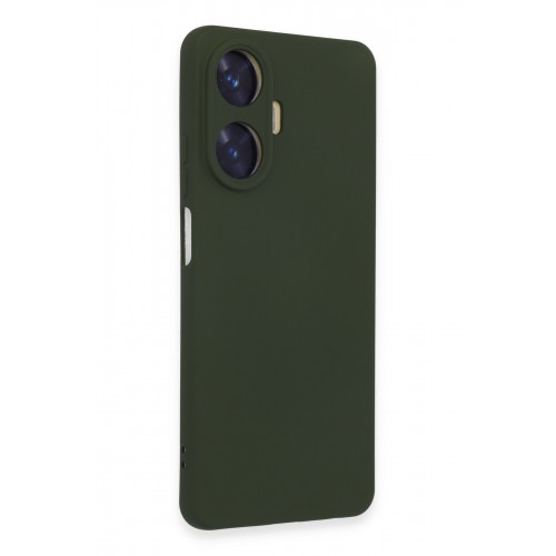 Newface Realme C55 Kılıf Nano içi Kadife  Silikon - Koyu Yeşil