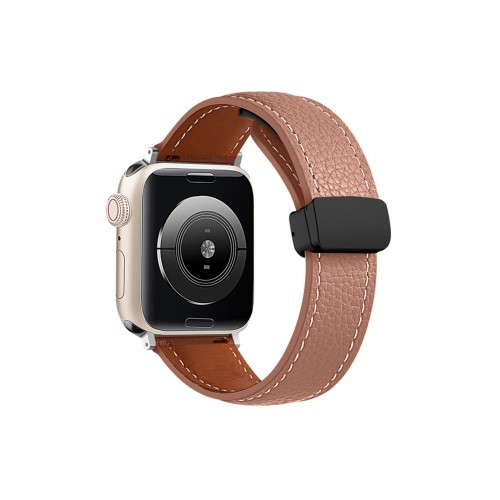 Newface Apple Watch 38mm KR414 Daks Deri Kordon - Kahverengi Newface Apple Watch 38mm KR414 Daks Deri Kordon - Kahverengi