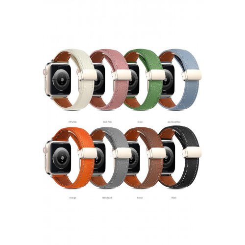 Newface Apple Watch 38mm KR414 Daks Deri Kordon - Siyah Newface Apple Watch 38mm KR414 Daks Deri Kordon - Siyah