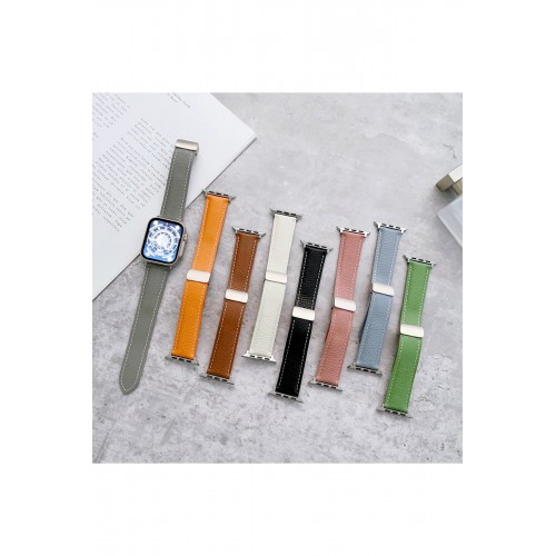 Newface Apple Watch 38mm KR414 Daks Deri Kordon - Siyah Newface Apple Watch 38mm KR414 Daks Deri Kordon - Siyah