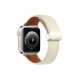 Newface Apple Watch 40mm KR414 Daks Deri Kordon - Beyaz Newface Apple Watch 40mm KR414 Daks Deri Kordon - Beyaz