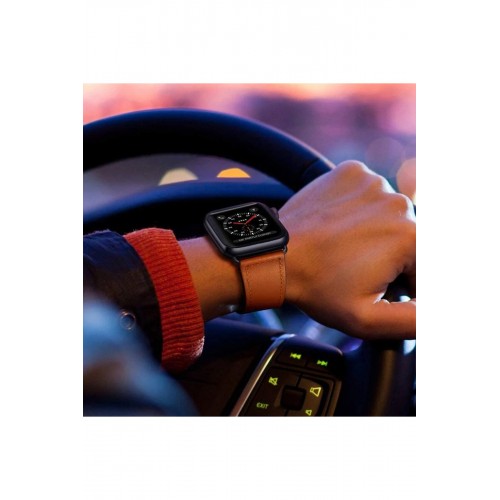 Newface Apple Watch Ultra 49mm KR415 Luaz Deri Kordon - Turuncu Newface Apple Watch Ultra 49mm KR415 Luaz Deri Kordon - Turuncu
