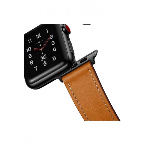Newface Apple Watch Ultra 49mm KR415 Luaz Deri Kordon - Turuncu Newface Apple Watch Ultra 49mm KR415 Luaz Deri Kordon - Turuncu