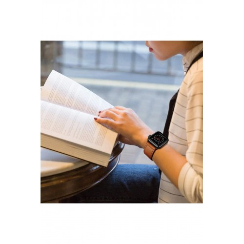 Newface Apple Watch Ultra 49mm KR415 Luaz Deri Kordon - Turuncu Newface Apple Watch Ultra 49mm KR415 Luaz Deri Kordon - Turuncu