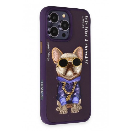 Newface iPhone 14 Pro Kılıf Nimmy Glass Desenli Kapak - Derin Mor Newface iPhone 14 Pro Kılıf Nimmy Glass Desenli Kapak - Derin Mor